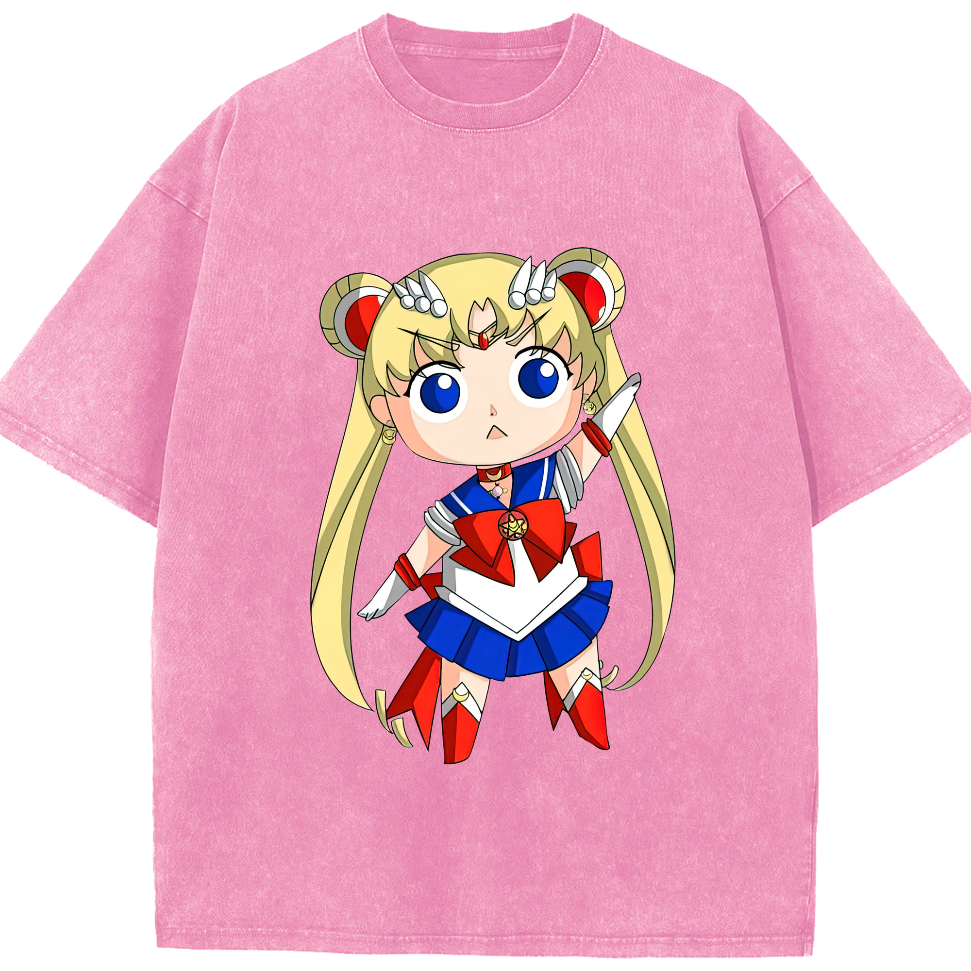 （画像用） 美少女戦士セーラームーン 月野 うさぎ つきの うさぎ Sailor Moon Tsukino Usagi 綿100% ヴィンテージ風 半袖Tシャツ（フロントプリント）